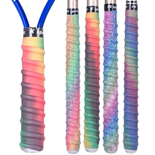 Proberos 4Pcs Tennis Racket Grips, Fancy Dazzling Tennis Racket Overgrip PU Grip Tape, Tennis Grips, Tennis Racquet Overgrip, Badminton Racket Grip Tape for Racket Sports Pickleball Racket Proberos 4Pcs Tennis Racket Grips, Fancy Dazzling Tennis Racket Overgrip PU Grip Tape, Tennis Grips, Tennis Racquet Overgrip, Badminton Racket Grip Tape for Racket Sports Pickleball Racket
